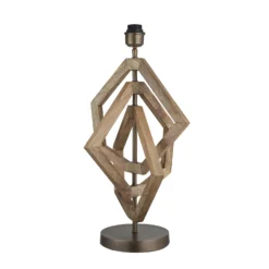 Wooden Geometric Polygon Table Lamp - Natural -Industville Shop table lamp base wooden geometric polygon natural WO GE POTL N BO angled a34ecdc3 c838 477b 8198 c8d6e2b04cdf