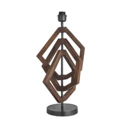 Wooden Geometric Polygon Table Lamp - Walnut -Industville Shop table lamp base wooden geometric polygon walnut WO GE POTL WN BO front fe66730b af08 44c4 b968 f555ce07bdbc