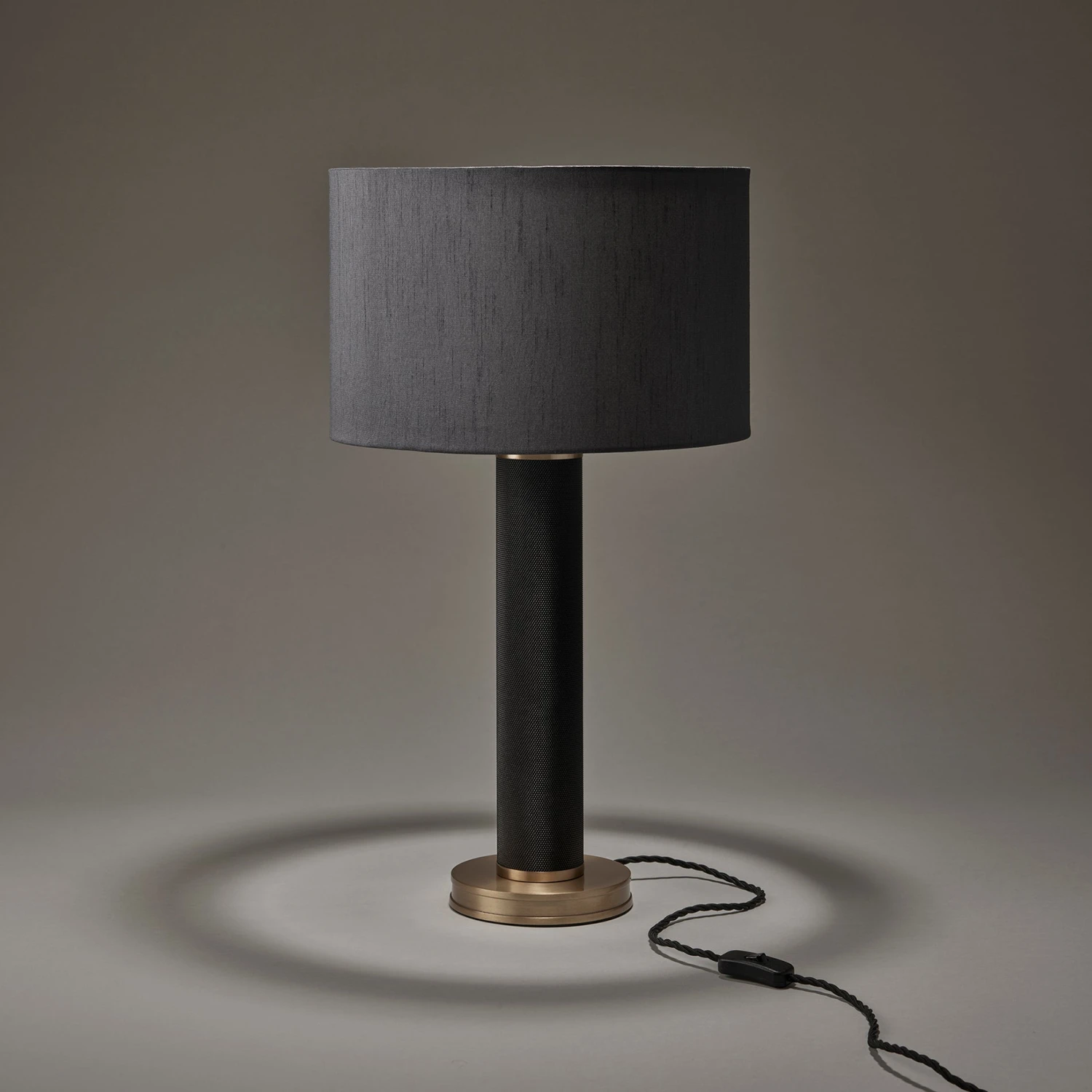 Knurled Pillar Table Lamp - Black