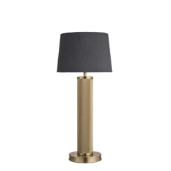 Knurled Pillar Table Lamp - Brass -Industville Shop table lamp knurled pillar brass small empire grey KN PILTL B GR SEM