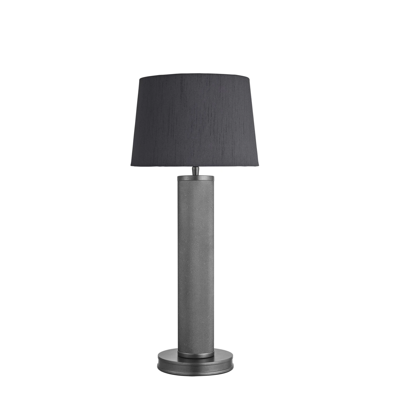 Knurled Pillar Table Lamp - Pewter 2 Knurled Pillar Table Lamp - Pewter - Image 2
