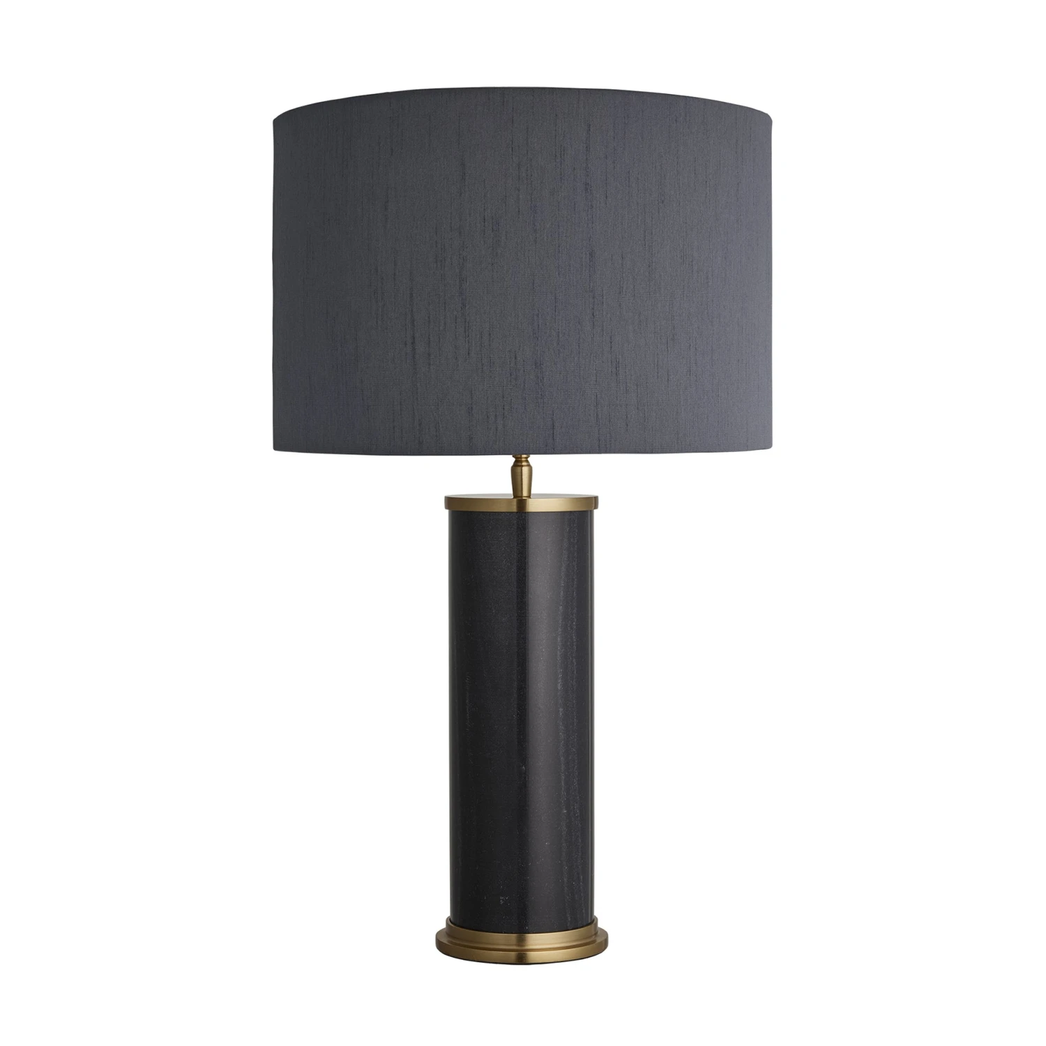 Marble Pillar Cylinder Table Lamp - Black & Brass 4 Marble Pillar Cylinder Table Lamp - Black & Brass - Image 4