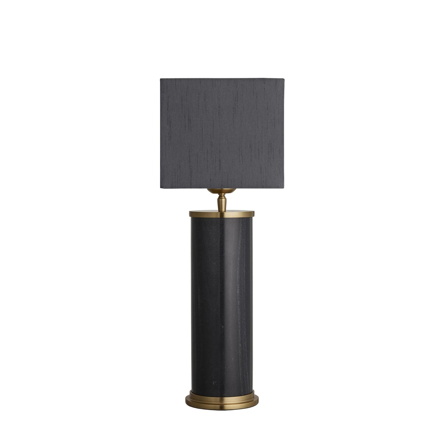 Marble Pillar Cylinder Table Lamp - Black & Brass 8 Marble Pillar Cylinder Table Lamp - Black & Brass - Image 8