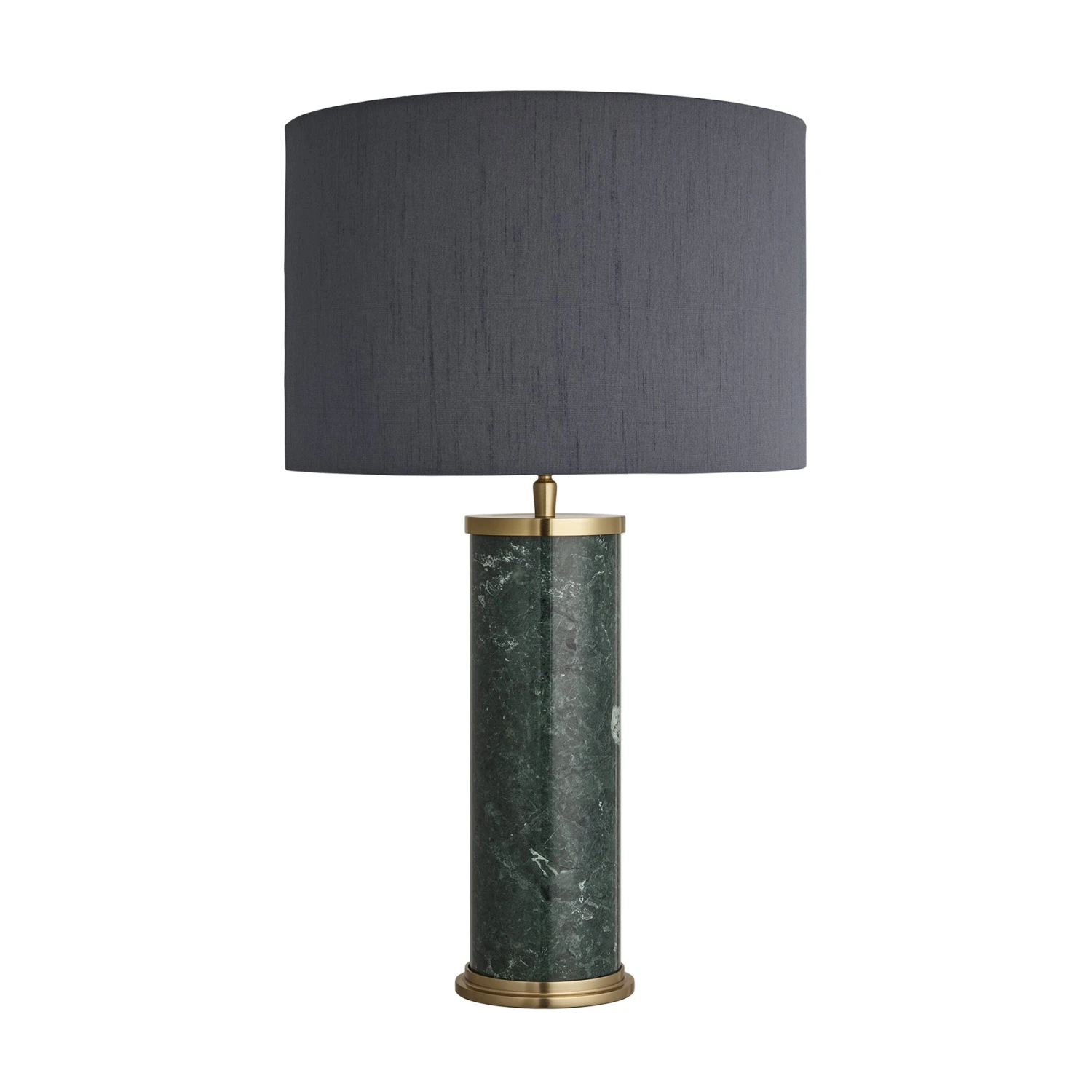 Marble Pillar Cylinder Table Lamp - Green & Brass 2 Marble Pillar Cylinder Table Lamp - Green & Brass - Image 2