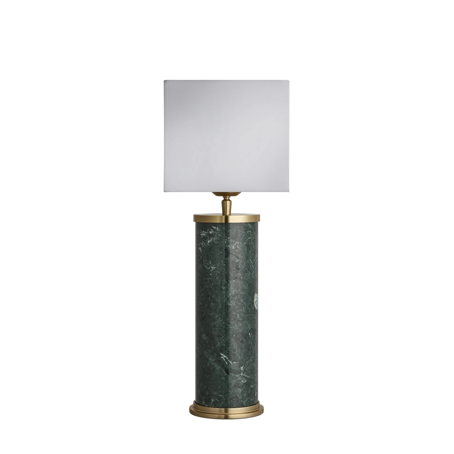 Marble Pillar Cylinder Table Lamp - Green & Brass 7 Marble Pillar Cylinder Table Lamp - Green & Brass - Image 7