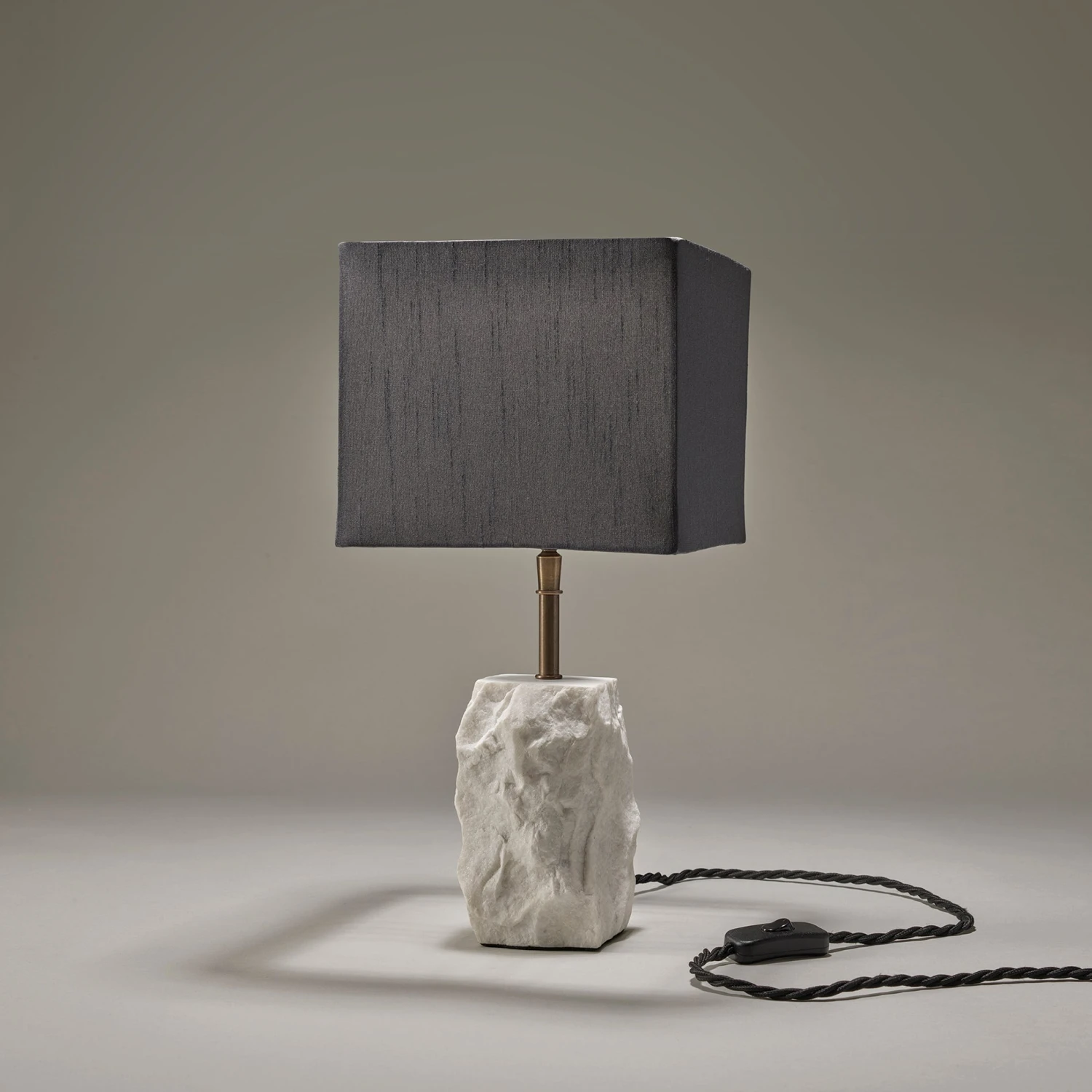 Marble Small Ridge Table Lamp - White