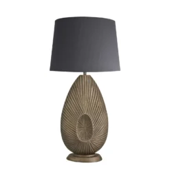 Ornate Tulip Table Lamp - Brass 24 Ornate Tulip Table Lamp - Brass -Industville Shop table lamp ornate tulip brass lampshade large empire grey ORN TUTL B GR LEM front