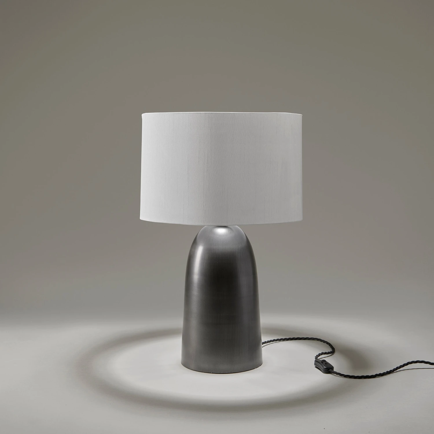 Pillar Geometric Bell Table Lamp - Pewter 1 Pillar Geometric Bell Table Lamp - Pewter
