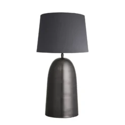 Pillar Geometric Bell Table Lamp - Pewter 12 Pillar Geometric Bell Table Lamp - Pewter -Industville Shop table lamp pillar bell pewter lampshade large empire grey PIL GE BLTL P GR LEM