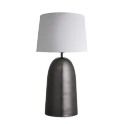 Pillar Geometric Bell Table Lamp - Pewter 13 Pillar Geometric Bell Table Lamp - Pewter -Industville Shop table lamp pillar bell pewter lampshade large empire white PIL GE BLTL P W LEM