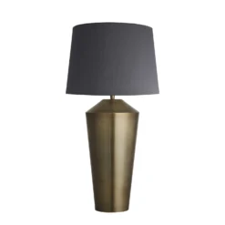 Pillar Geometric Cone Table Lamp - Brass -Industville Shop table lamp pillar cone brass lampshade large empire grey PIL GE CTL B GR LEM