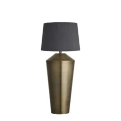 Pillar Geometric Cone Table Lamp - Brass -Industville Shop table lamp pillar cone brass lampshade small empire grey PIL GE CTL B GR SEM
