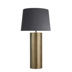 Pillar Cylinder Table Lamp - Brass 11 Pillar Cylinder Table Lamp - Brass -Industville Shop table lamp pillar cylinder brass shade lrge empire grey PIL GE CYTL B GR LEM