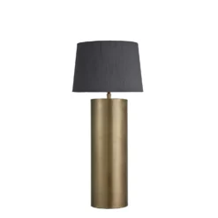 Pillar Cylinder Table Lamp - Brass 14 Pillar Cylinder Table Lamp - Brass -Industville Shop table lamp pillar cylinder brass shade smll empire grey PIL GE CYTL B GR SEM