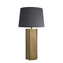 Pillar Hex Table Lamp - Brass -Industville Shop table lamp pillar hex brass large empire grey PIL GE HETL B GR LEM angled