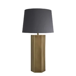 Pillar Hex Table Lamp - Brass -Industville Shop table lamp pillar hex brass large empire grey PIL GE HETL B GR LEM front