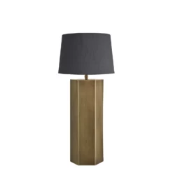 Pillar Hex Table Lamp - Brass -Industville Shop table lamp pillar hex brass small empire grey PIL GE HETL B GR SEM front