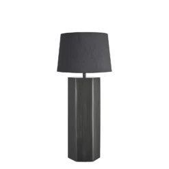 Pillar Hex Table Lamp - Pewter 24 Pillar Hex Table Lamp - Pewter -Industville Shop table lamp pillar hex pewter small empire grey PIL GE HETL P GR SEM front