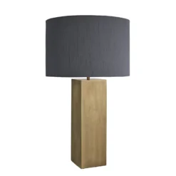 Pillar Square Table Lamp - Brass 22 Pillar Square Table Lamp - Brass -Industville Shop table lamp pillar square brass large drum grey PIL GE SQTL B GR LDR angled