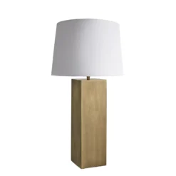 Pillar Square Table Lamp - Brass 20 Pillar Square Table Lamp - Brass -Industville Shop table lamp pillar square brass large empire white PIL GE SQTL B W LEM angled
