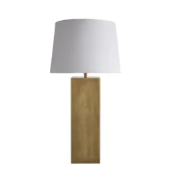 Pillar Square Table Lamp - Brass 21 Pillar Square Table Lamp - Brass -Industville Shop table lamp pillar square brass large empire white PIL GE SQTL B W LEM front