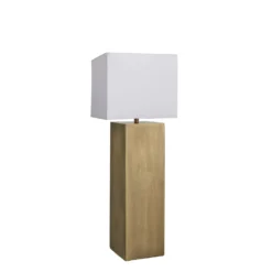 Pillar Square Table Lamp - Brass 30 Pillar Square Table Lamp - Brass -Industville Shop table lamp pillar square brass small cube white PIL GE SQTL B W SCU angled