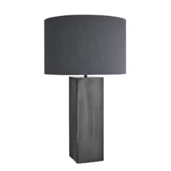 Pillar Square Table Lamp - Pewter 22 Pillar Square Table Lamp - Pewter -Industville Shop table lamp pillar square pewter large drum grey PIL GE SQTL P GR LDR angled