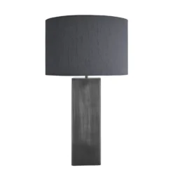 Pillar Square Table Lamp - Pewter 23 Pillar Square Table Lamp - Pewter -Industville Shop table lamp pillar square pewter large drum grey PIL GE SQTL P GR LDR front