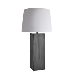 Pillar Square Table Lamp - Pewter 28 Pillar Square Table Lamp - Pewter -Industville Shop table lamp pillar square pewter large empire white PIL GE SQTL P W LEM angle