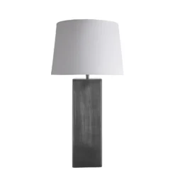 Pillar Square Table Lamp - Pewter 29 Pillar Square Table Lamp - Pewter -Industville Shop table lamp pillar square pewter large empire white PIL GE SQTL P W LEM front