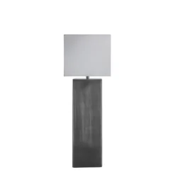 Pillar Square Table Lamp - Pewter 20 Pillar Square Table Lamp - Pewter -Industville Shop table lamp pillar square pewter small cube white PIL GE SQTL P W SCU front