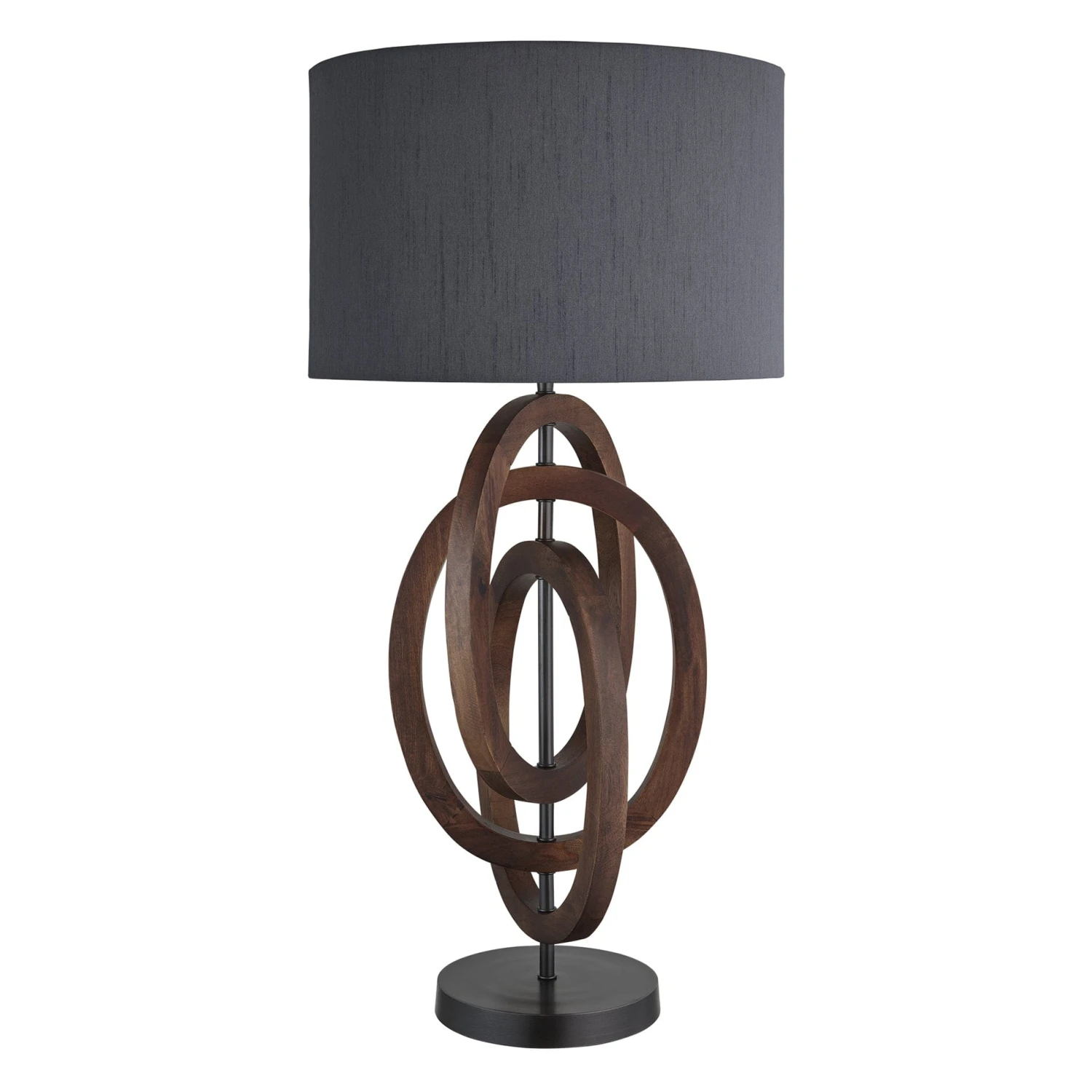 Wooden Geometric Circle Table Lamp - Walnut - Image 3