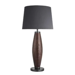 Wooden Geometric Pillar Table Lamp - Walnut - Expected W/c 29th Of July 12 Wooden Geometric Pillar Table Lamp - Walnut - Expected W/c 29th Of July -Industville Shop table lamp wooden geo pillar walnut lrg empire grey WO GE PILTL WN GR LEM