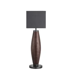 Wooden Geometric Pillar Table Lamp - Walnut - Expected W/c 29th Of July 14 Wooden Geometric Pillar Table Lamp - Walnut - Expected W/c 29th Of July -Industville Shop table lamp wooden geo pillar walnut smll cube grey WO GE PILTL WN GR SCU