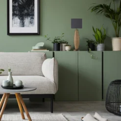 Wooden Geometric Pillar Table Lamp - Natural